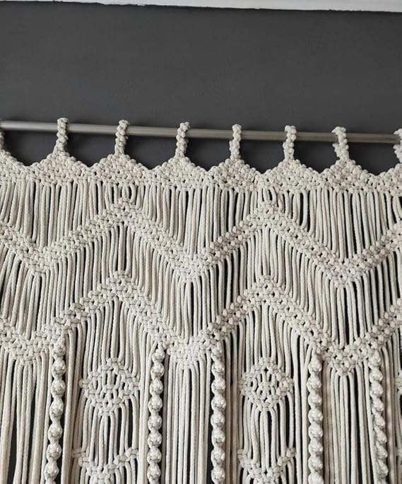 Beautiful Handmade Macrame Curtains For Home 7 feet - Leechoo
